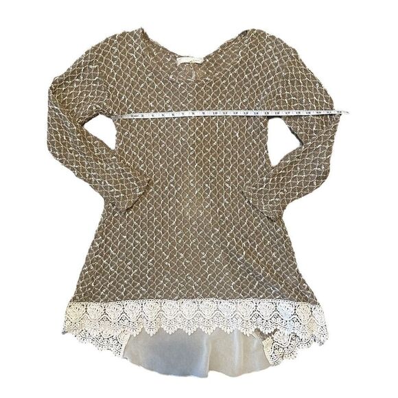 Anthropologie A'reve Sweater Tunic with Lace & Double Bow Detail Size Medium - Picture 10 of 16